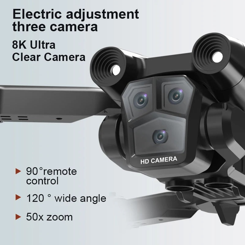 4K Professional with Wide-Angle Triple HD Camera Foldable