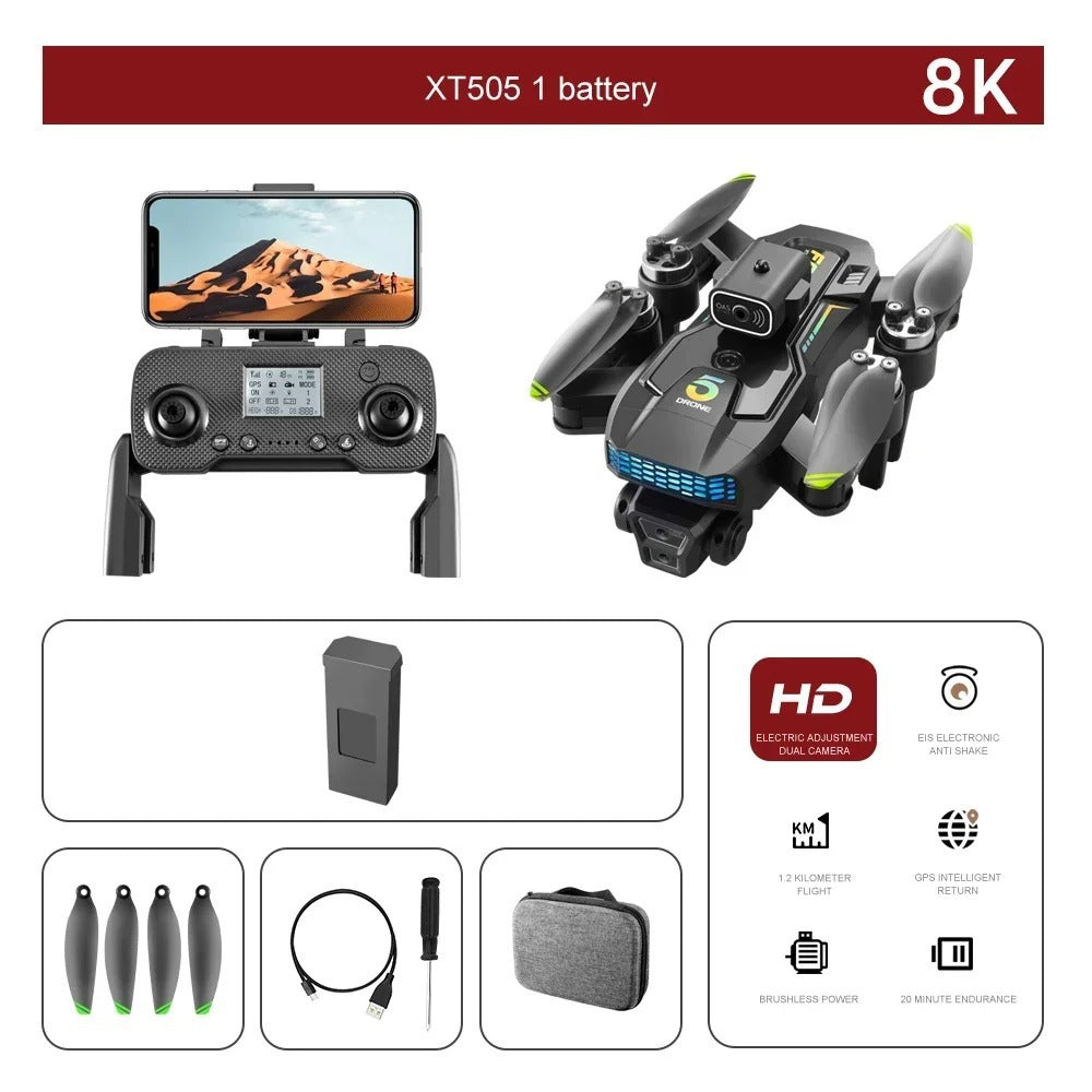 RC Drone 8K HD Dual Camera, GPS, 5G Wifi